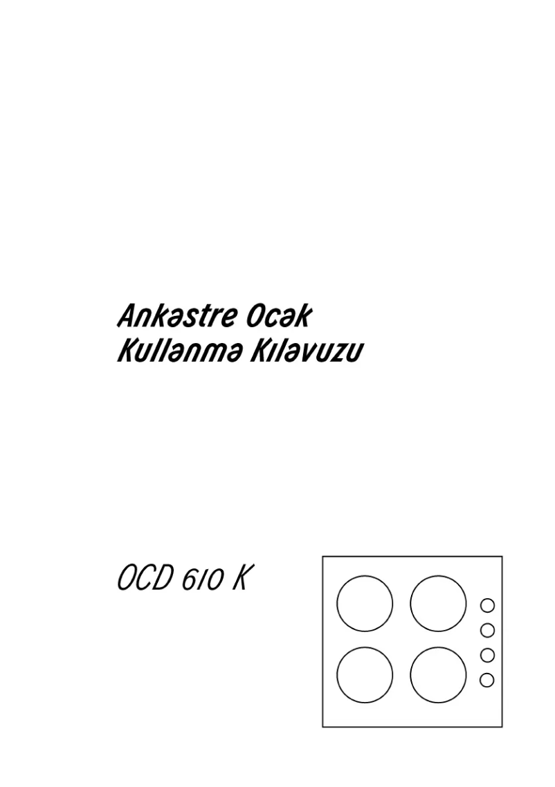Page n°1 - Manuel utilisateur Arçelik OCD 610 K