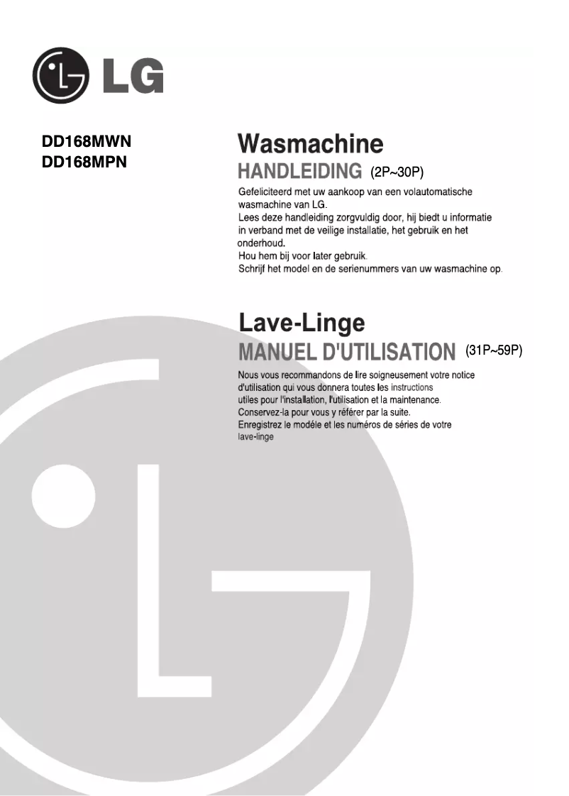 Página 1 del manual Manual de usuario LG DD168MWNB