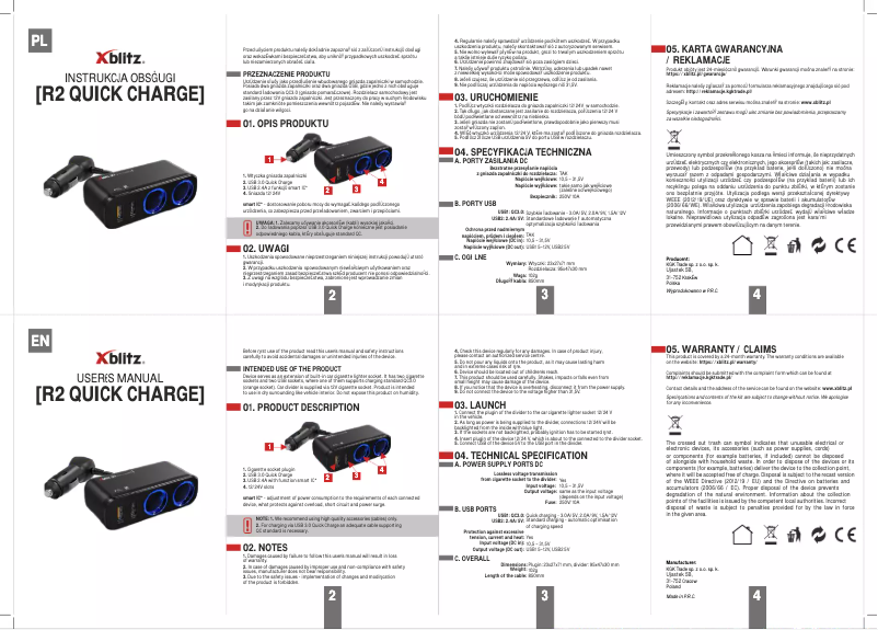 Image de la première page du manuel de l'appareil R2 Quick Charge