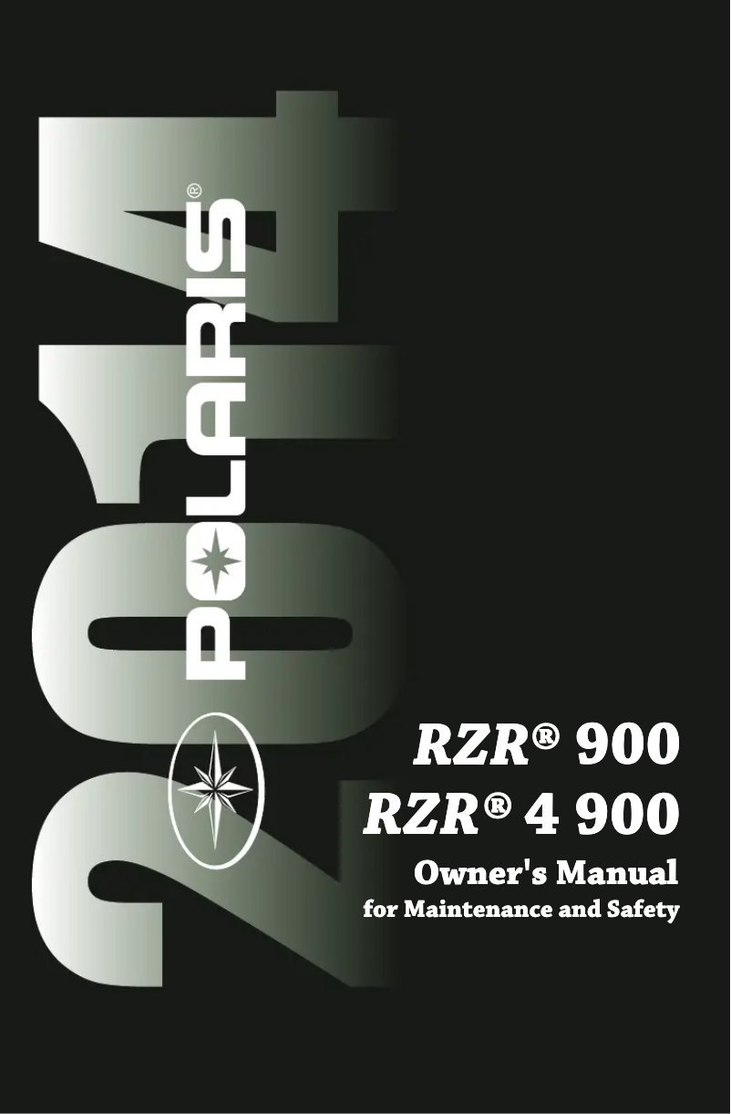 Page 1 of the manual User Manual Polaris RZR 4 900 EPS (2014)