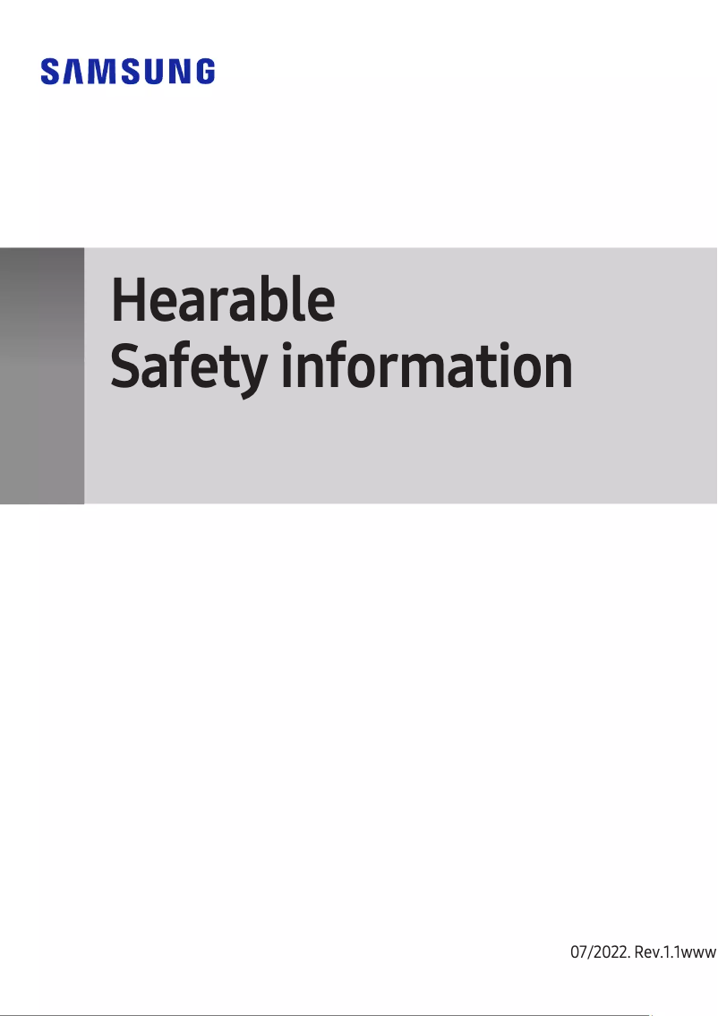 Página 1 del manual Instrucciones de seguridad Samsung Galaxy Buds FE