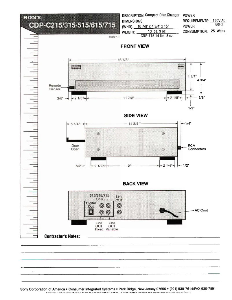 Page 1 de la notice Guide d'installation Sony CDP-C215
