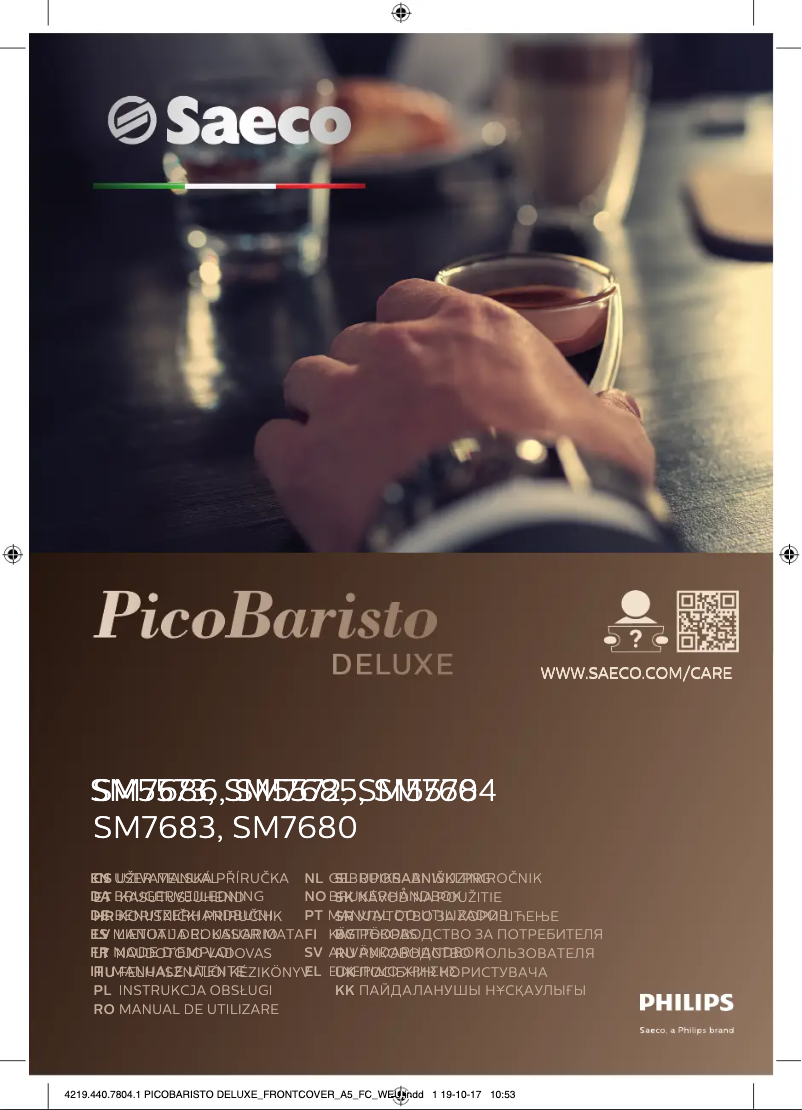 Image de la première page du manuel de l'appareil Saeco Picobaristo Deluxe SM5573