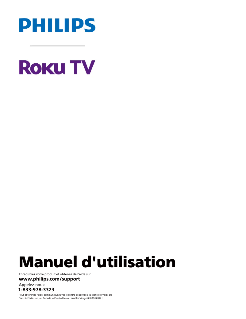 Page 1 de la notice Manuel utilisateur Philips Roku 43PFL5756