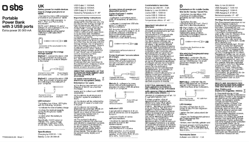 Página 1 del manual Manual de usuario SBS TTBB200003UW