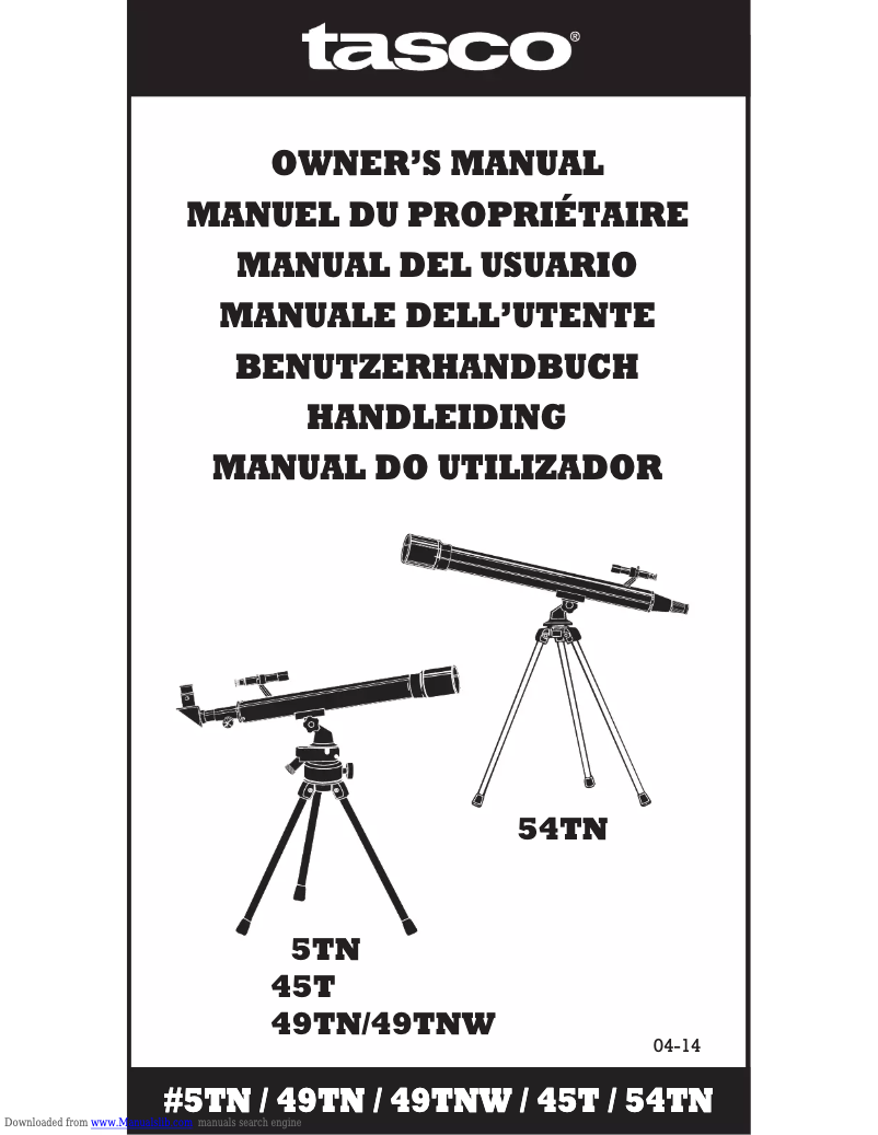 Page n°1 - Manuel utilisateur Tasco 5TN