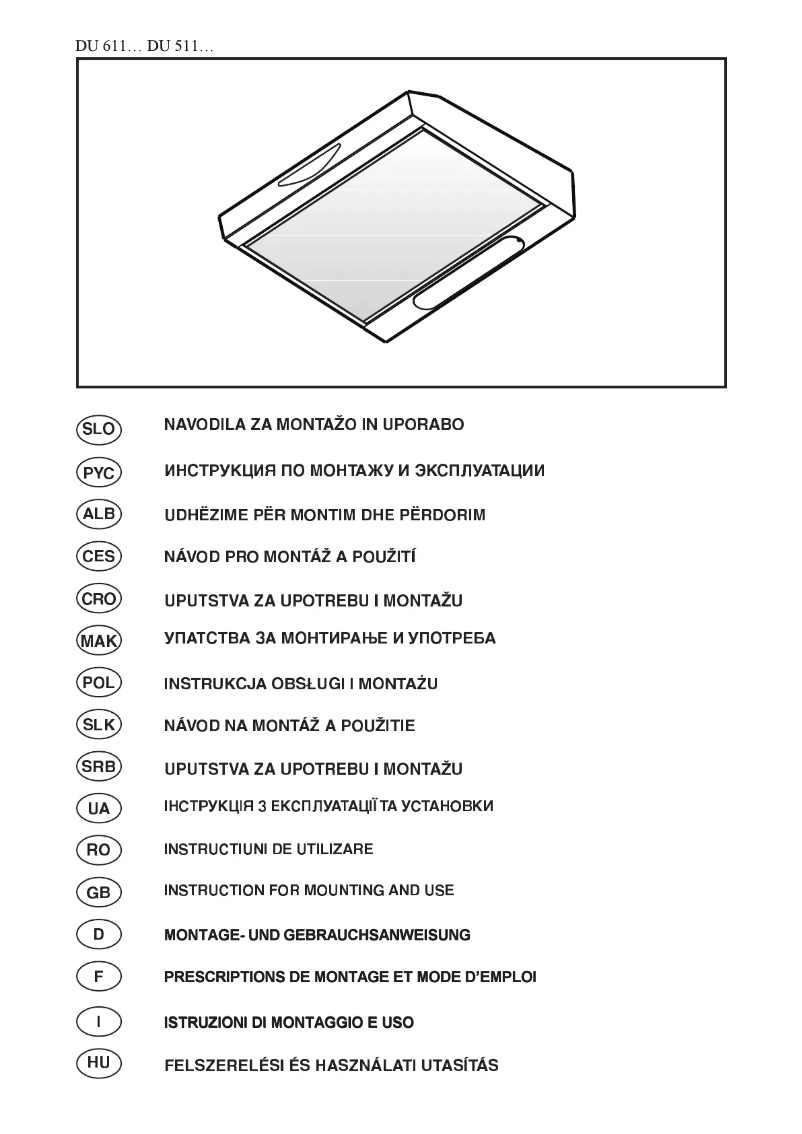 Image de la première page du manuel de l'appareil DU511E