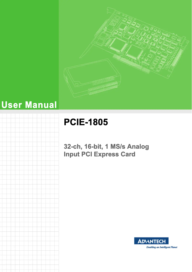 Page n°1 - Manuel utilisateur Advantech PCIE-1805-AE