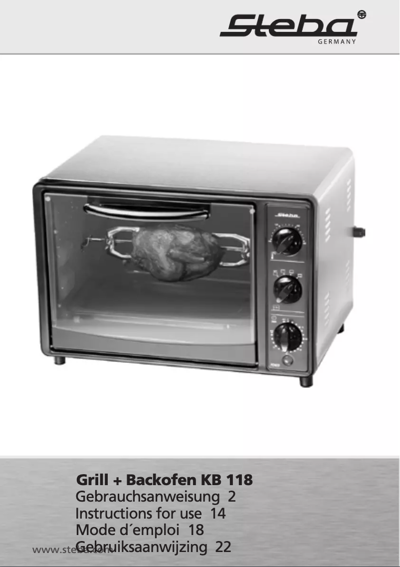 Page n°1 - Manuel utilisateur Steba KB118