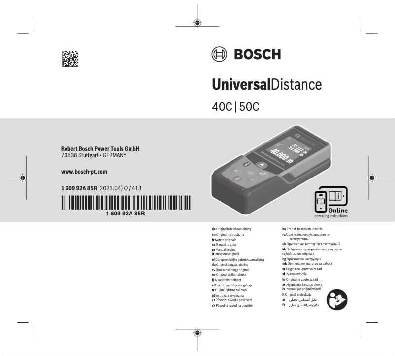 Page n°1 - Manuel utilisateur Bosch UniversalDistance