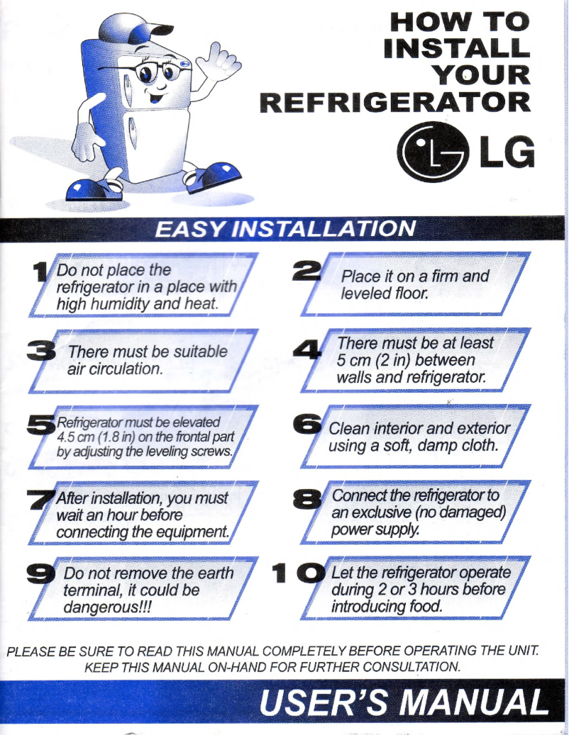 Page 1 of the manual User Manual LG GR38A12CPC