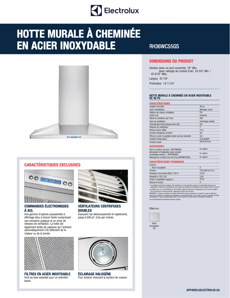 Imagen de la primera página del manual del dispositivo RH36WC55GS