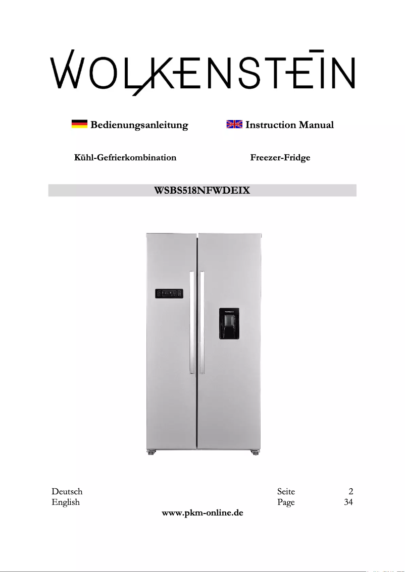 Image de la première page du manuel de l'appareil WSBS518NFWDEIX