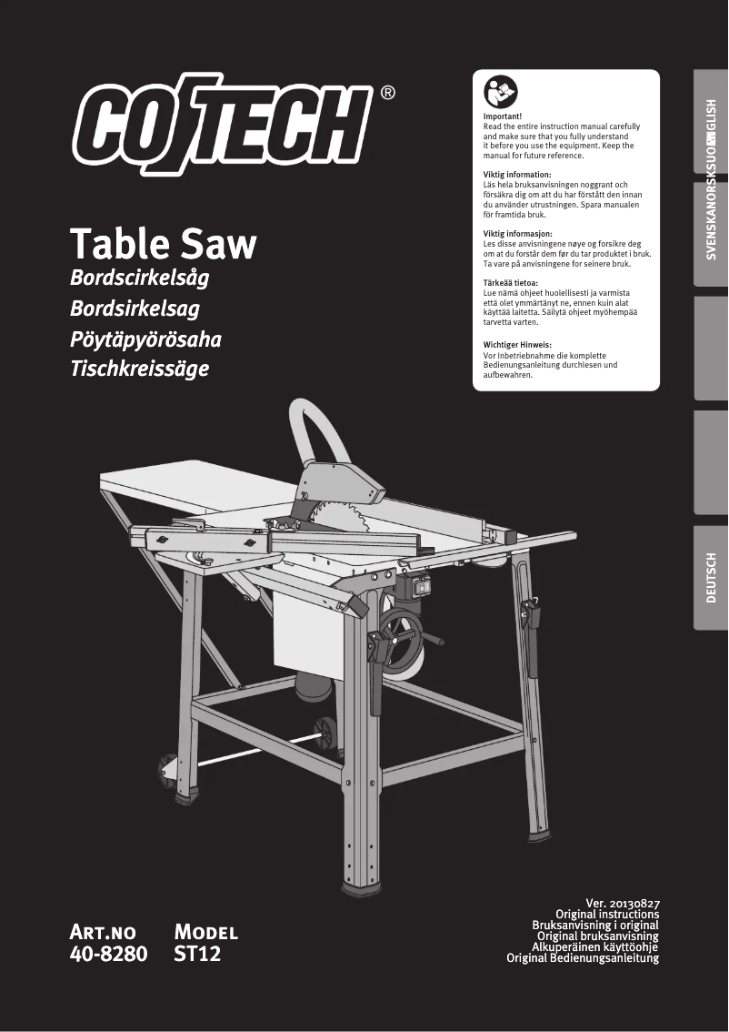 Page n°1 - Manuel utilisateur Cotech ST12