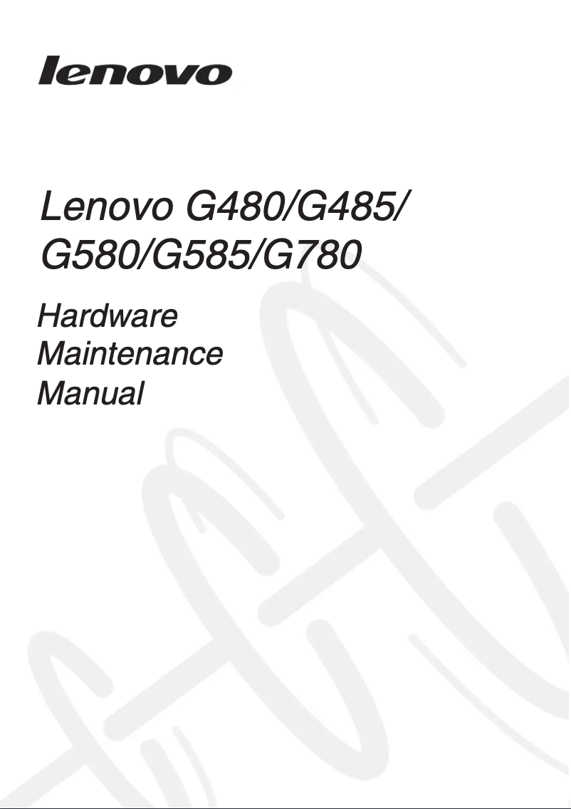 Page n°1 - Manuel utilisateur Lenovo Essential G780