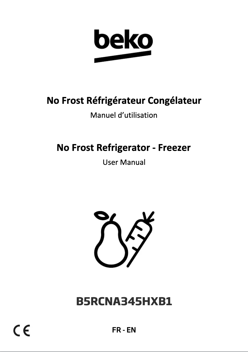 Page 1 de la notice Manuel utilisateur Beko B5RCNA345HXB1