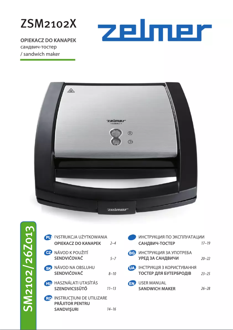 Page 1 de la notice Manuel utilisateur Zelmer ZSM2102X