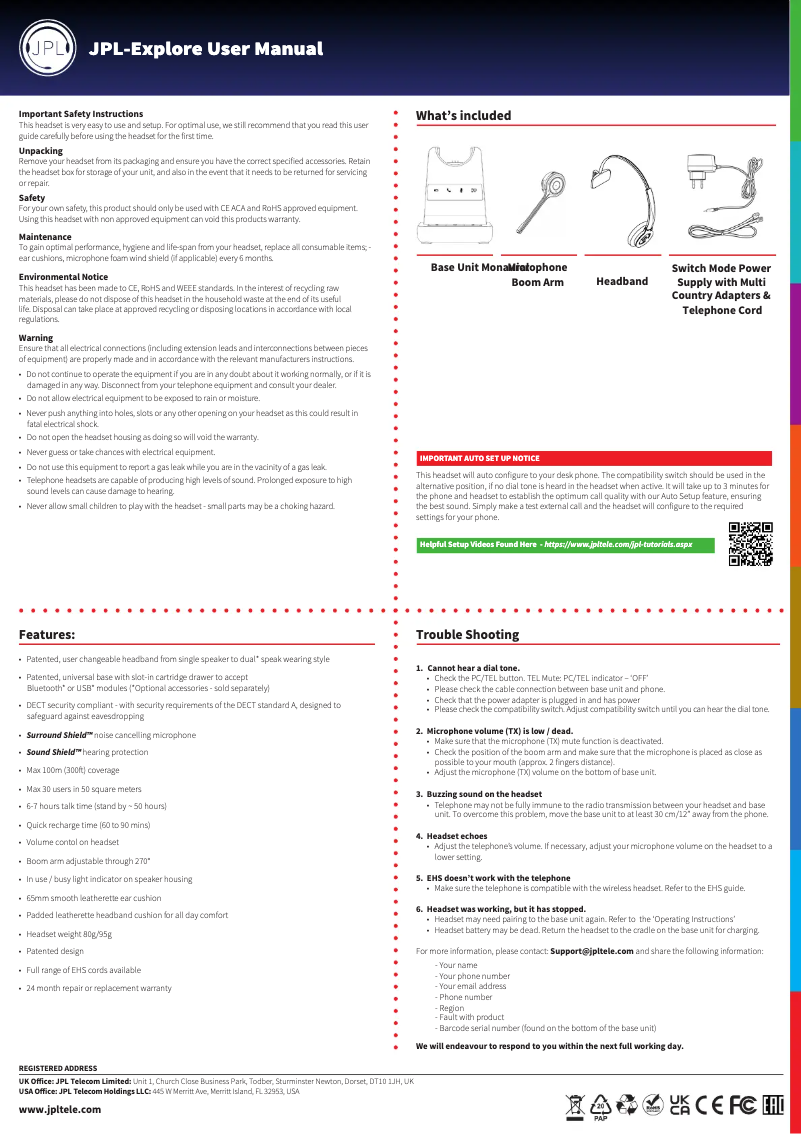 Page 1 de la notice Manuel utilisateur JPL Explore