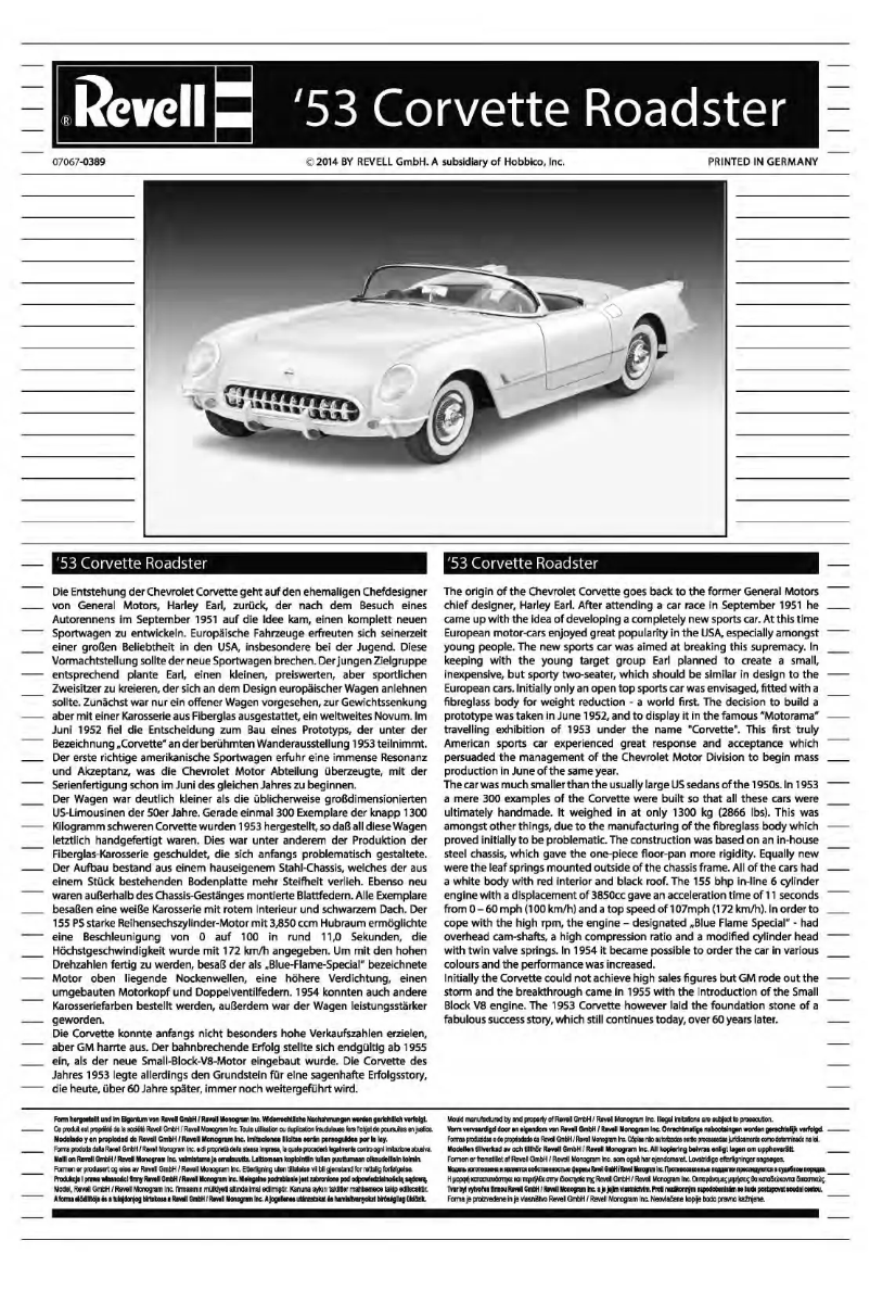 Page 1 de la notice Manuel utilisateur Revell Chevy Impala Police Car