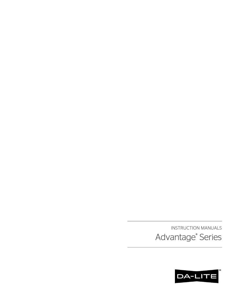 Page 1 de la notice Manuel utilisateur Da-Lite Advantage