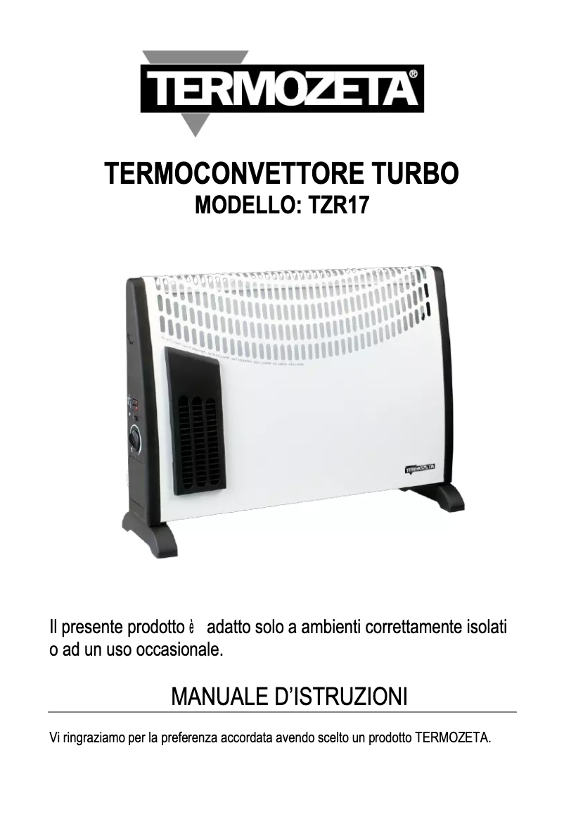 Page 1 de la notice Manuel utilisateur Termozeta TZR17