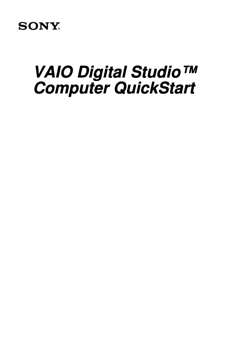 Page n°1 - Guide d'installation Sony Vaio PCV-RX660