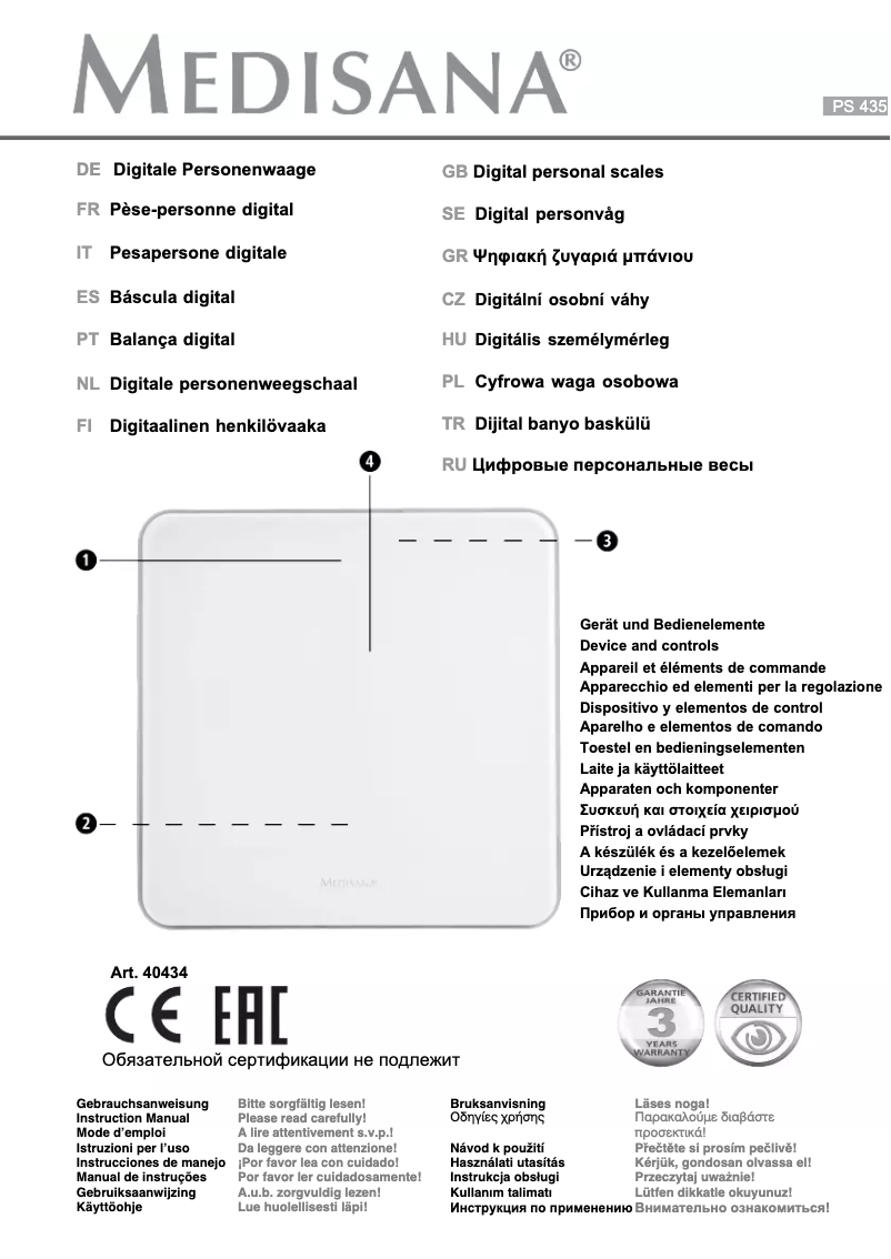 Image de la première page du manuel de l'appareil PS 437