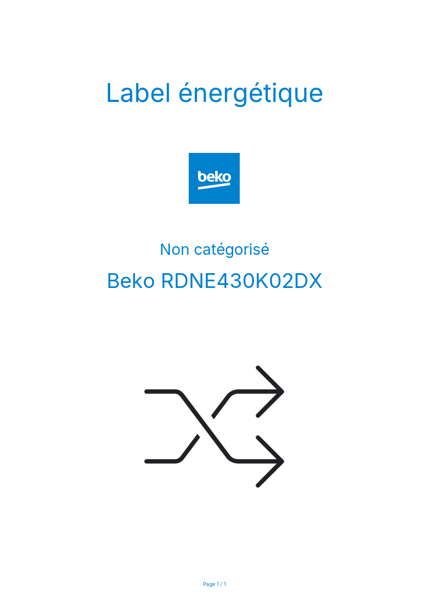 Image de la première page du manuel de l'appareil RDNE430K02DX