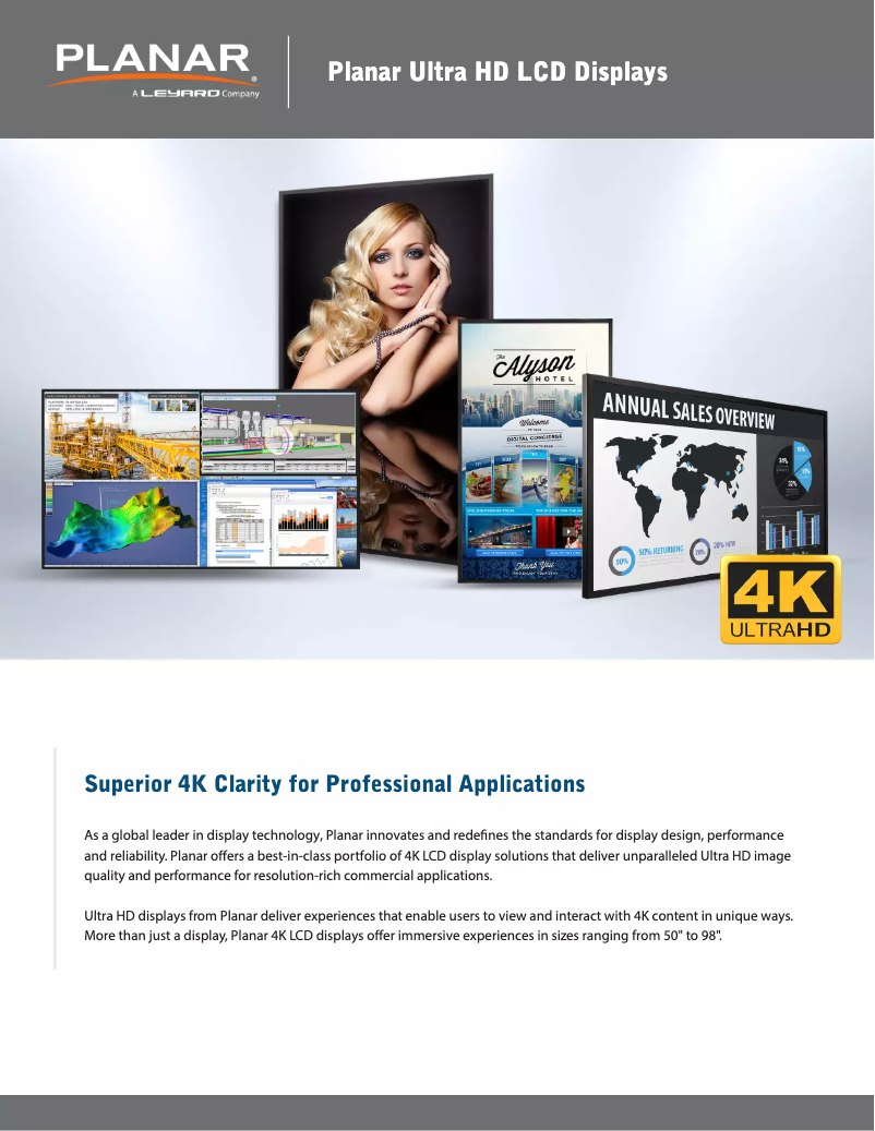 Page 1 de la notice Brochure Planar UltraRes UR9851