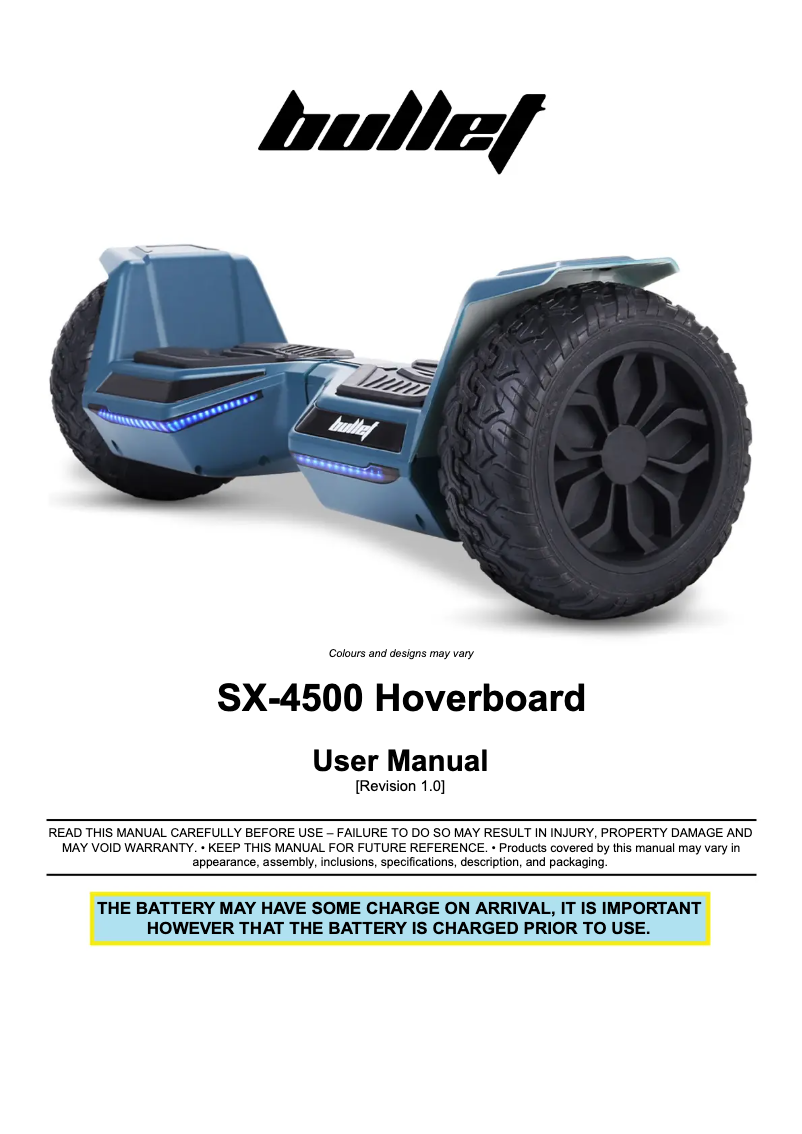 Image de la première page du manuel de l'appareil SX-4500