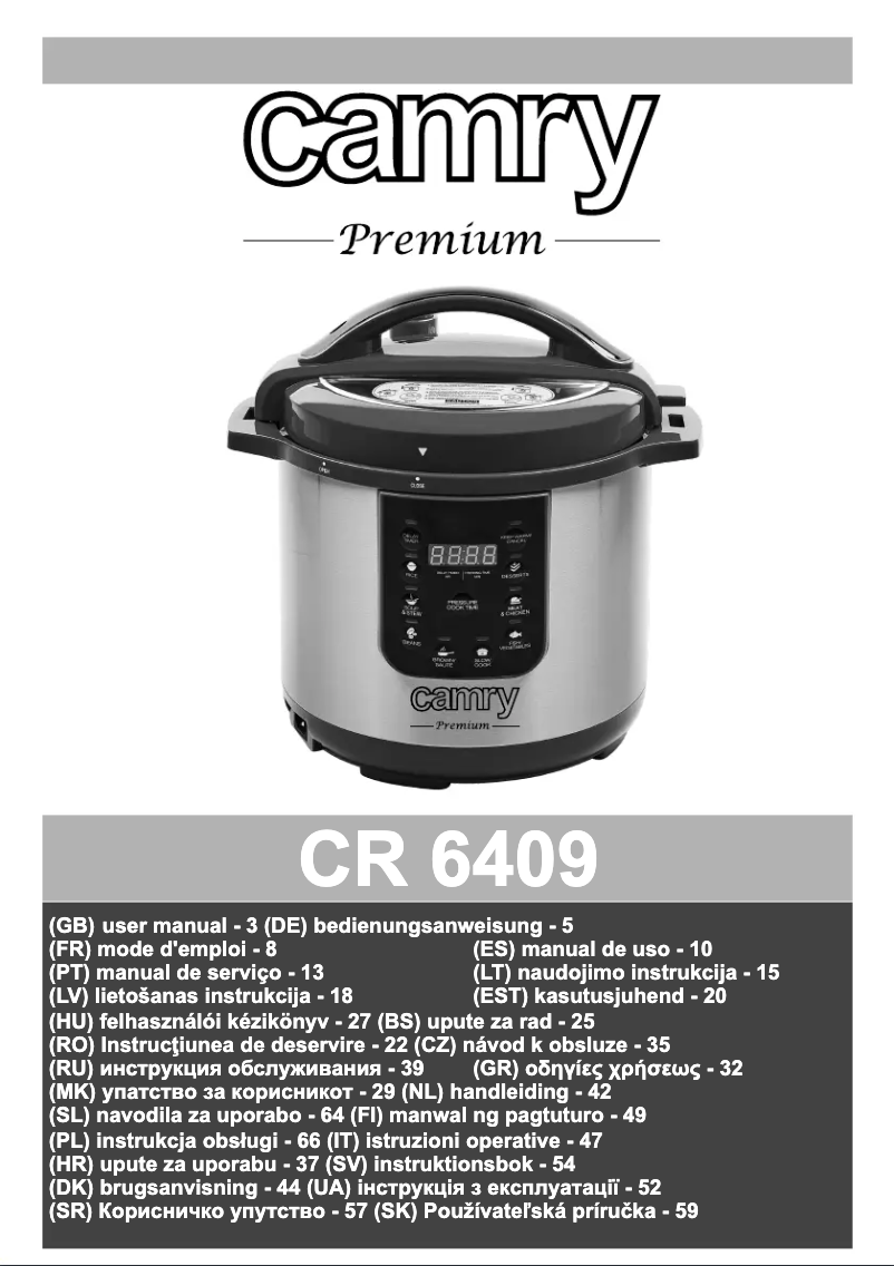 Page 1 de la notice Manuel utilisateur Camry CR 6409