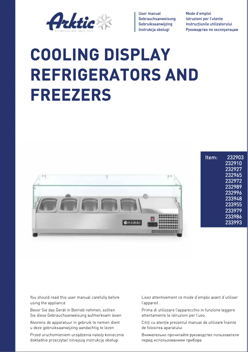Page 1 de la notice Manuel utilisateur Arktic 233986