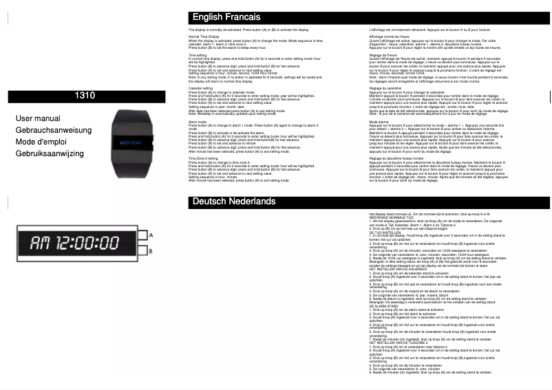 Page n°1 - Manuel utilisateur Davis 1310