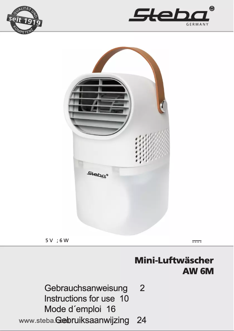 Page 1 de la notice Manuel utilisateur Steba AW 6M