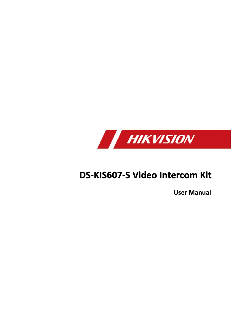 Page n°1 - Manuel utilisateur Hikvision DS-KIS607-S