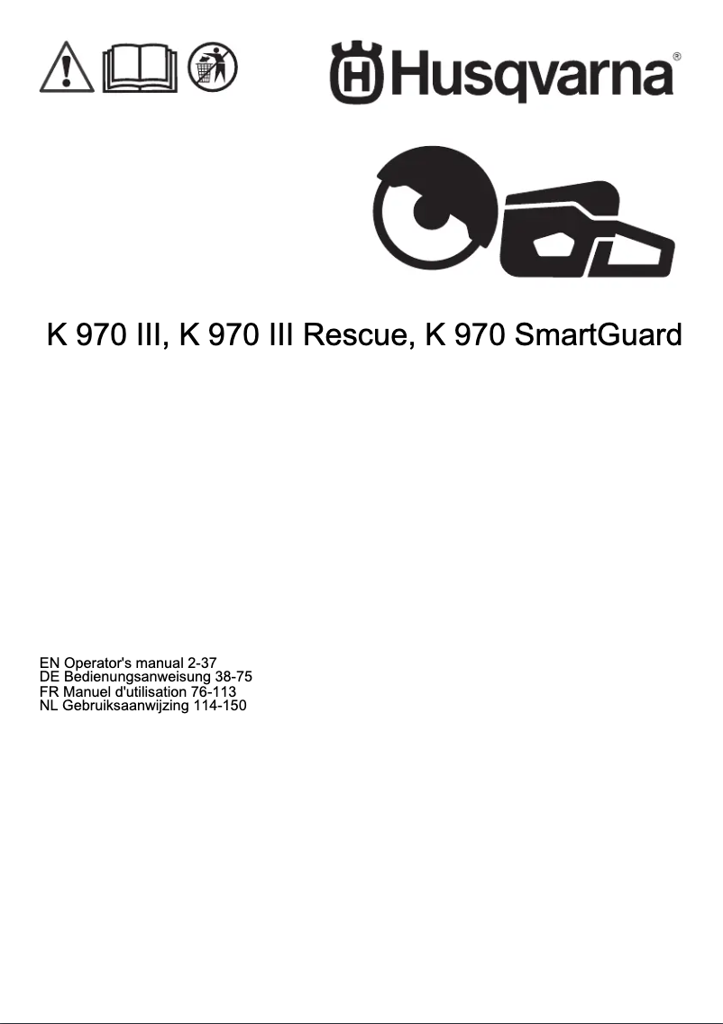 Page n°1 - Manuel utilisateur Husqvarna K 970 Rescue