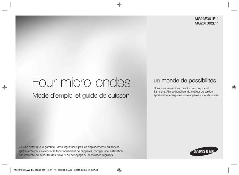 Page n°1 - Manuel utilisateur Samsung MG28J5255US/EN