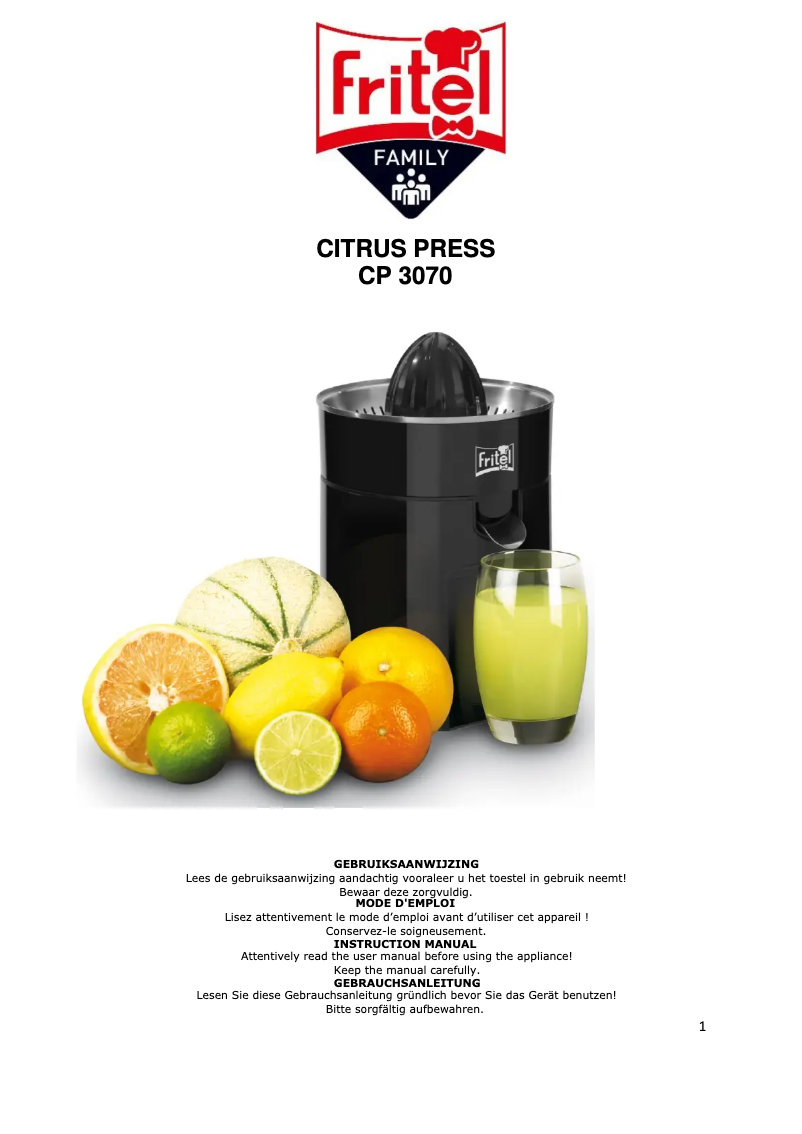 Page 1 de la notice Manuel utilisateur Fritel CP 3070