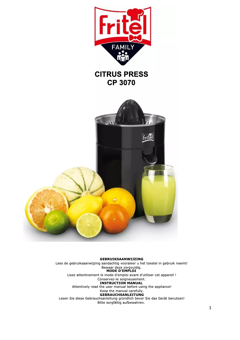 Image de la première page du manuel de l'appareil CP 3070