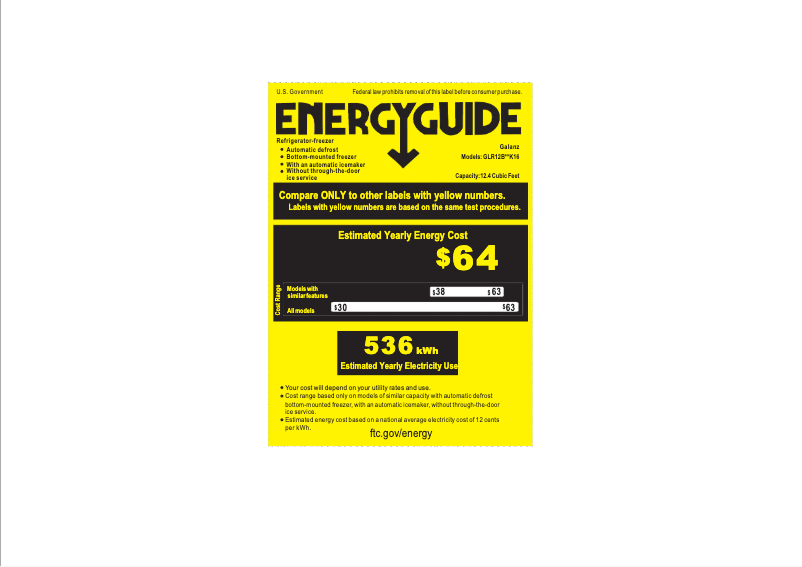 Image de la première page du manuel de l'appareil GLR12BS2K16