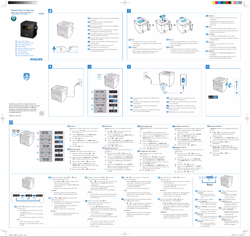 Page 1 of the manual Quick Start Guide Philips AJ4300W