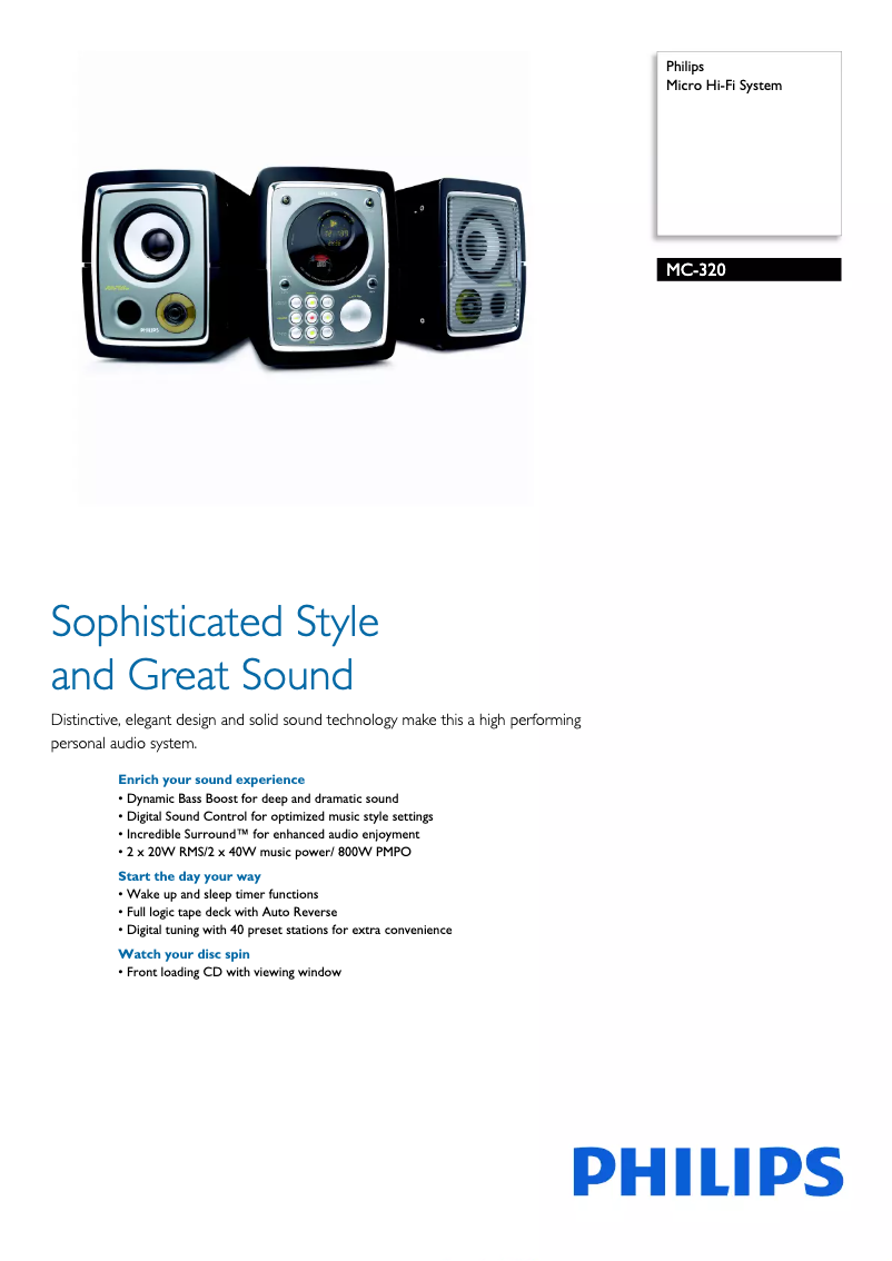 Image de la première page du manuel de l'appareil MC-320