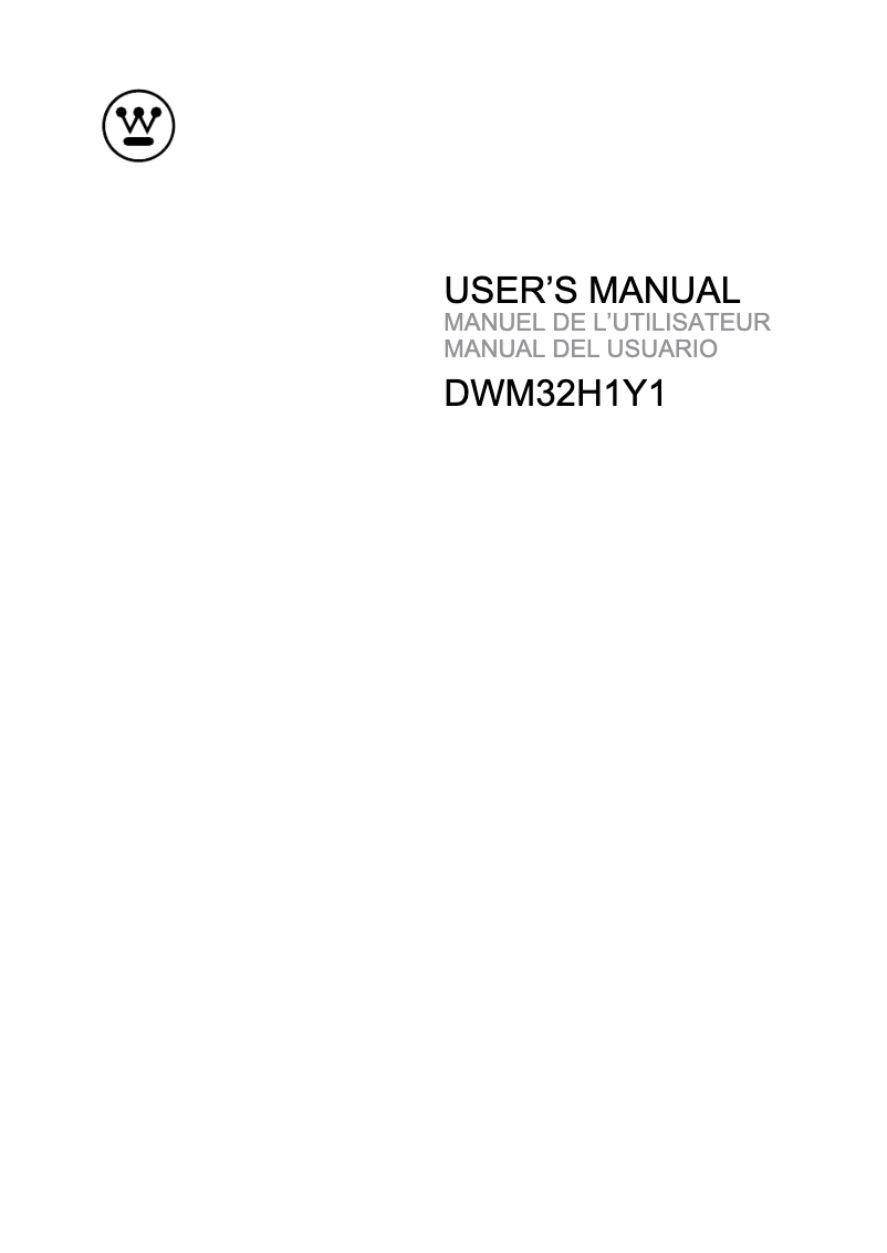Page 1 de la notice Manuel utilisateur Westinghouse DWM32H1Y1