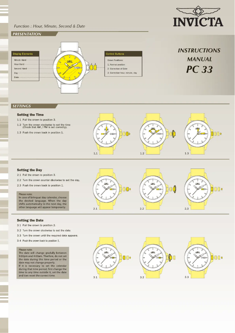 Page 1 de la notice Manuel utilisateur Invicta Coalition Forces 25325