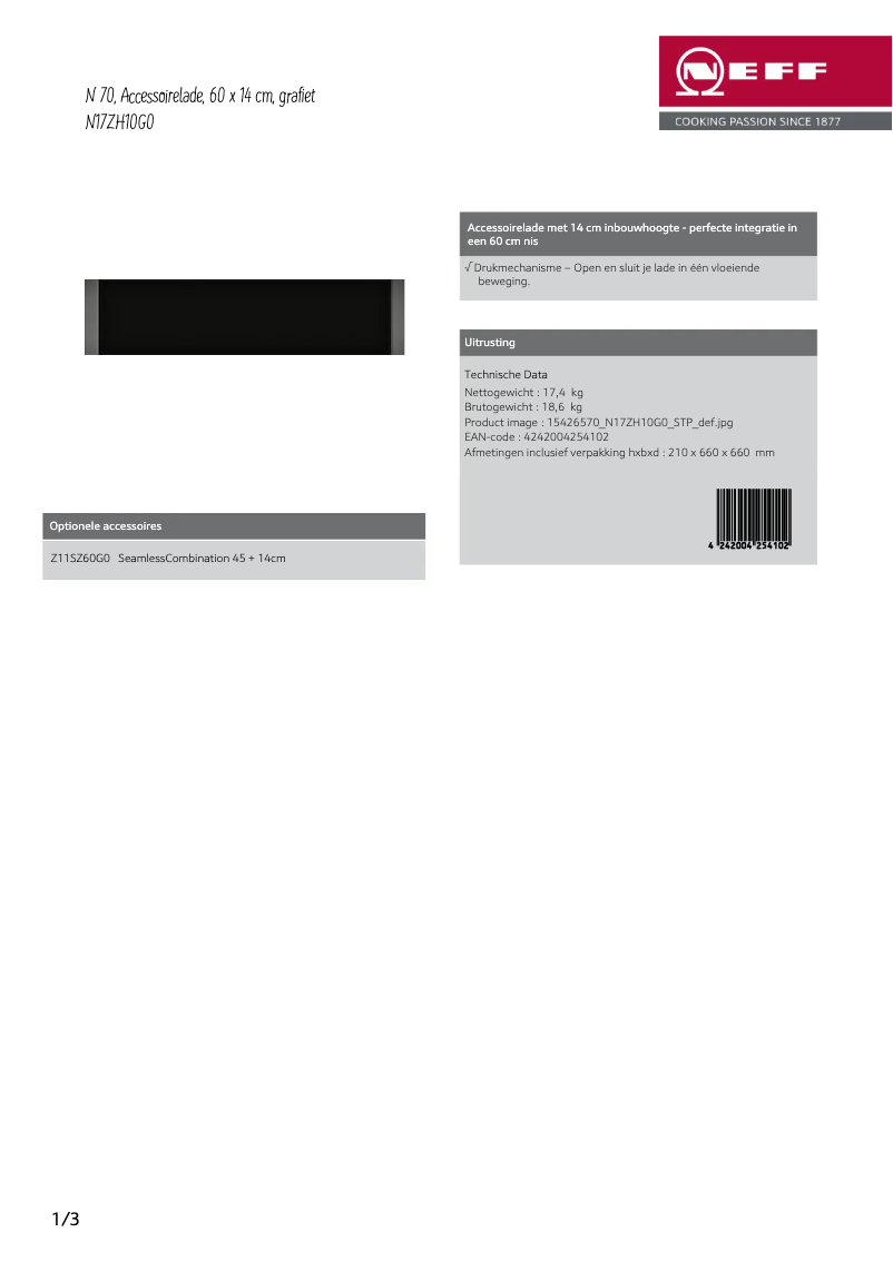 Image de la première page du manuel de l'appareil N17ZH10G0