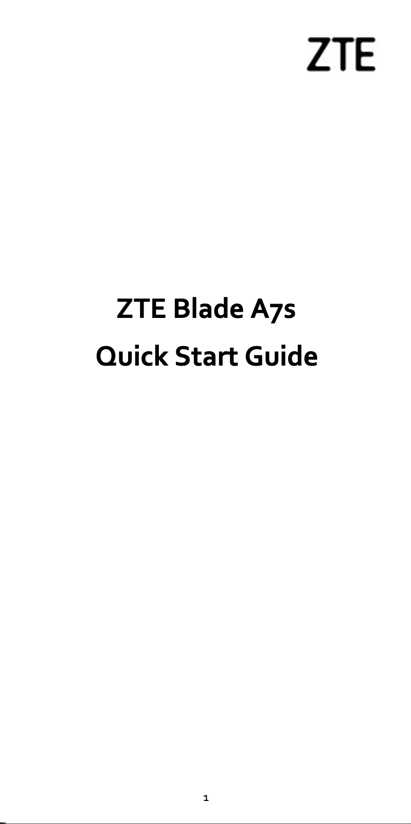 Page n°1 - Manuel utilisateur ZTE Blade A7 S