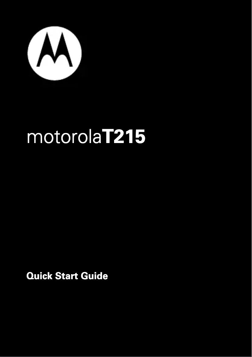 Page 1 de la notice Manuel utilisateur Motorola T215