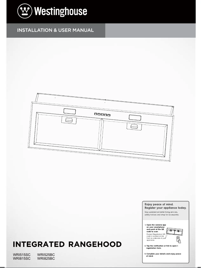 Page 1 de la notice Manuel utilisateur Westinghouse WRI825BC