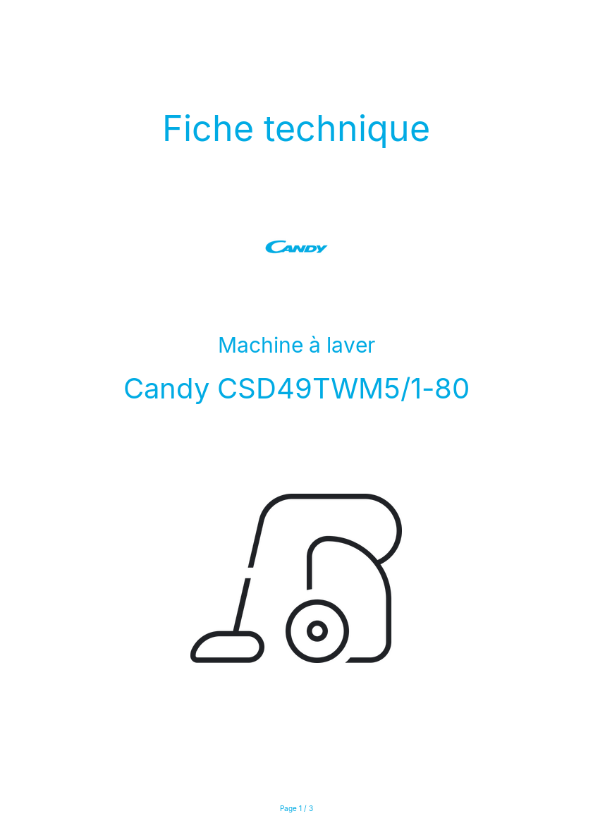 Image de la première page du manuel de l'appareil CSD49TWM5/1-80