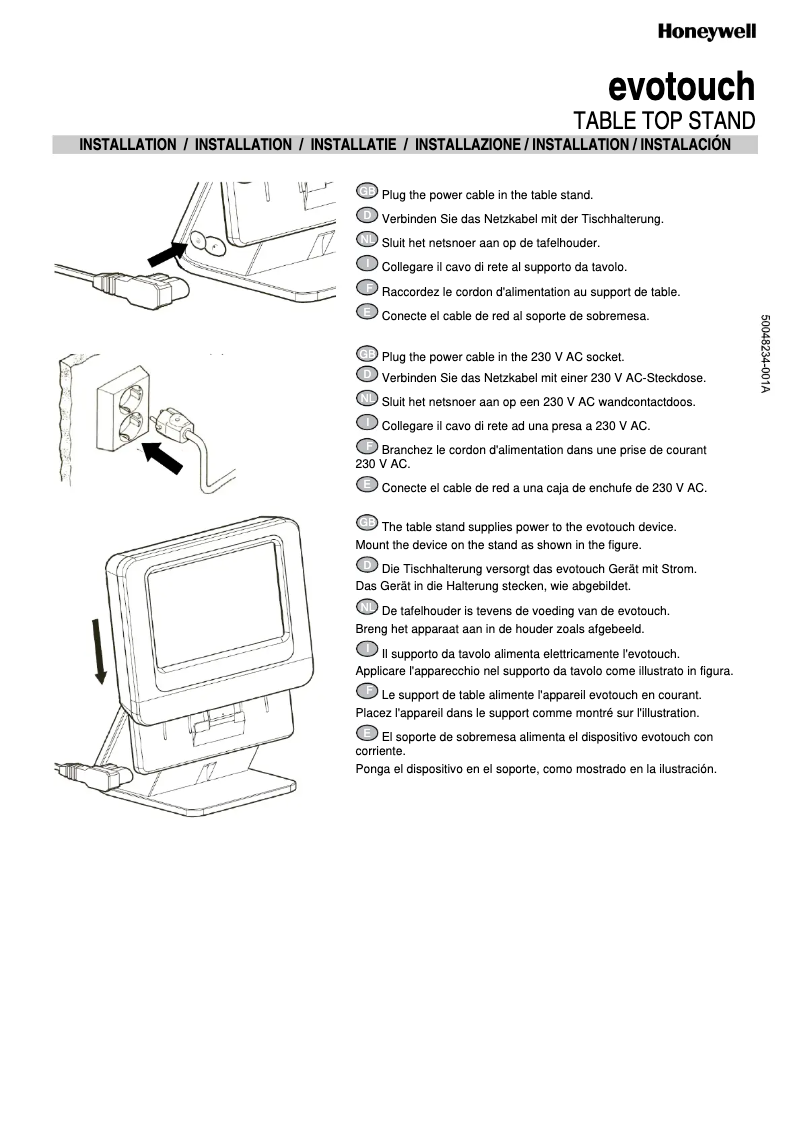 Page n°1 - Manuel utilisateur Honeywell Evotouch ATF 100